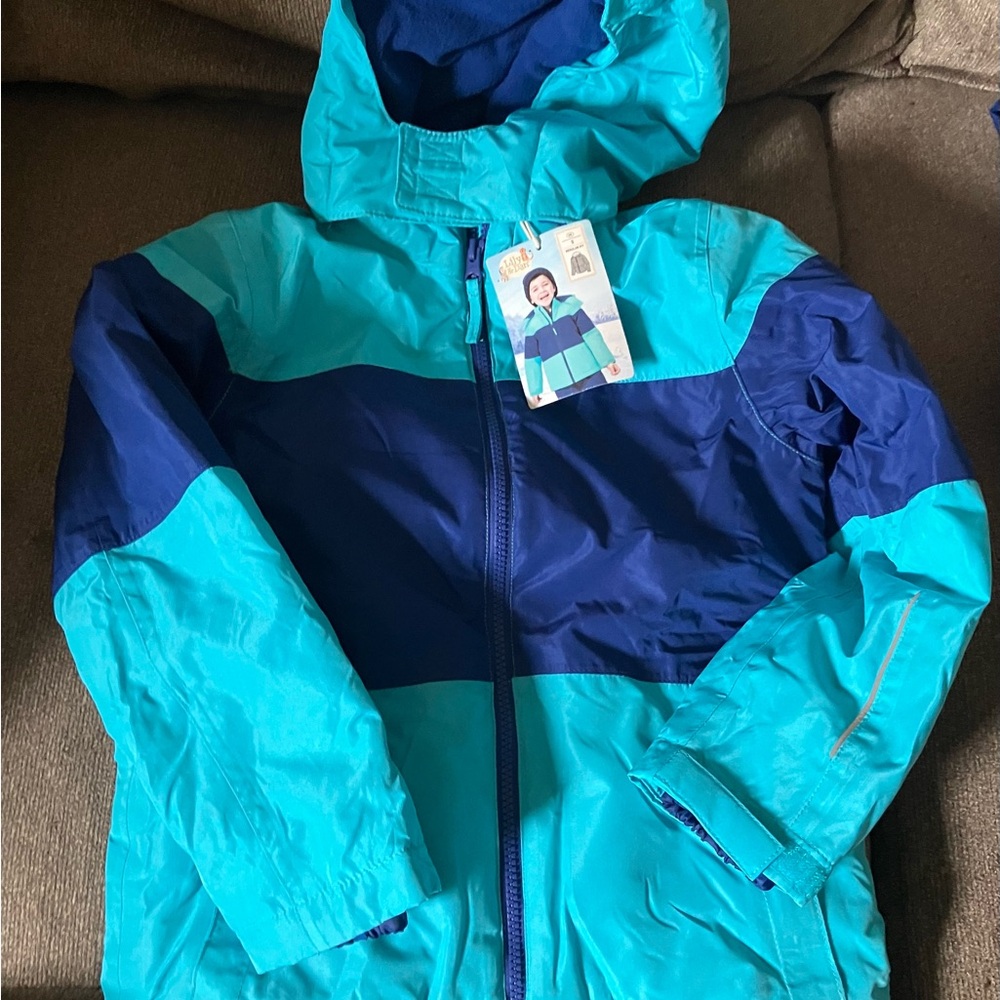 Lily&Dan Boy’s Vibrant Blue and Teal Kids Raincoat